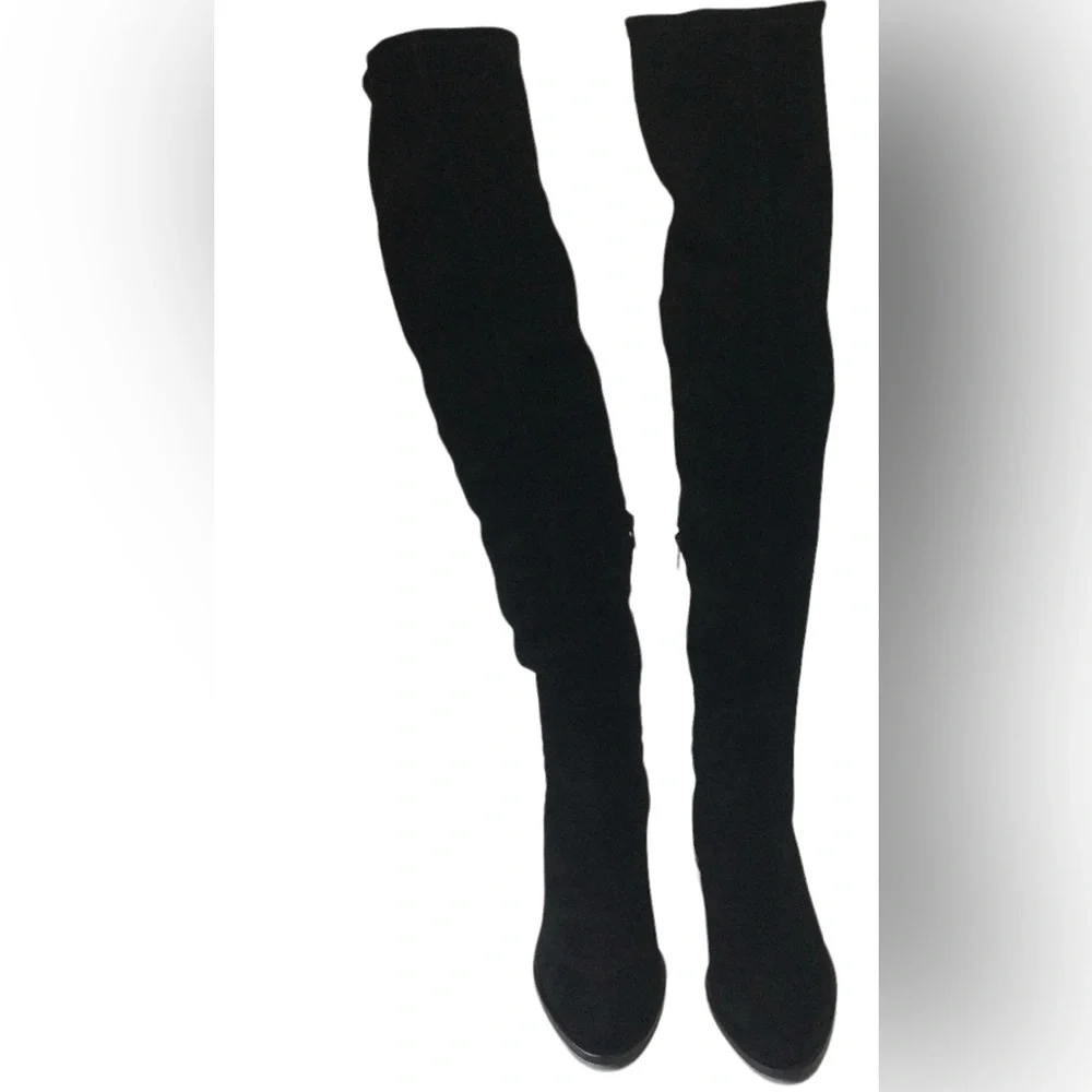 PAIGE Jacey Over The Knee Stretch Boots Black Suede Size 8.5 New With Box